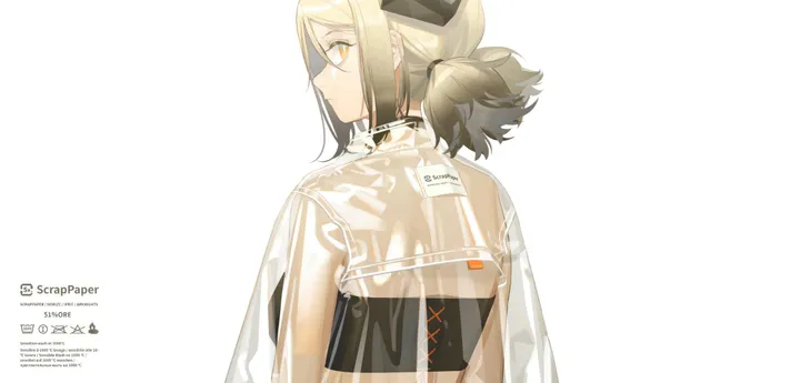 1girl,upper_body,profile,see-through,solo,twintails,character_name,closed_mouth,looking_back,simple_background,horizontal,orange_eyes,white_background,looking_at_viewer,short_twintails,short_hair,from_behind,english_text,horns,blonde_hair,choker,black_choker