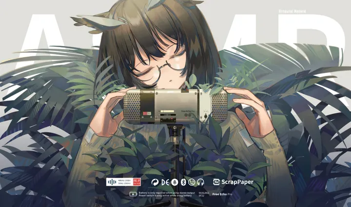 1girl,upper_body,bangs,semi-rimless_eyewear,solo,hands_up,closed_eyes,leaf,parted_lips,holding,under-rim_eyewear,drone,brown_hair,plant,horizontal,sweater,owl_ears,white_background,glasses,short_hair,feather_hair,english_text,long_sleeves,facing_viewer