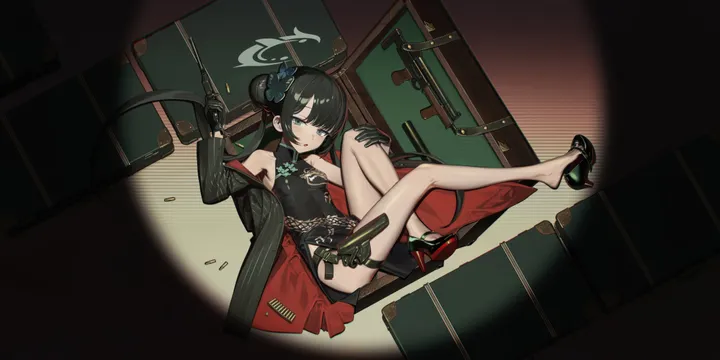 1girl,chinese_clothes,breasts,full_body,submachine_gun,bangs,solo,legs,twintails,sitting,hair_ornament,jacket,bullet,shell_casing,gloves,holding_weapon,hand_on_own_knee,handgun,holding_gun,holding,china_dress,sleeveless,sleeveless_dress,gun,holster,horizontal,rifle,weapon,looking_at_viewer,green_eyes,dress,long_hair,bare_shoulders,high_heels,black_hair,black_gloves,black_dress,black_footwear